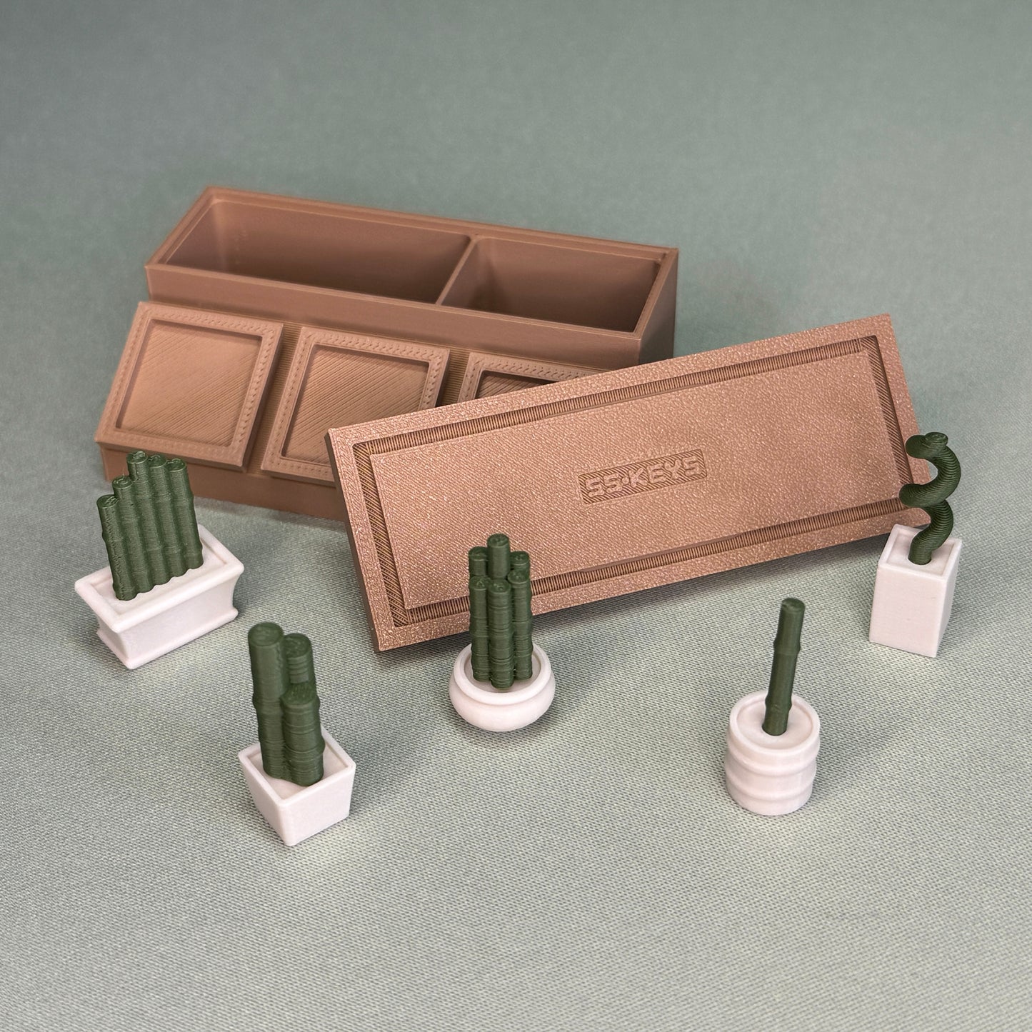 bamboo keycap display planter