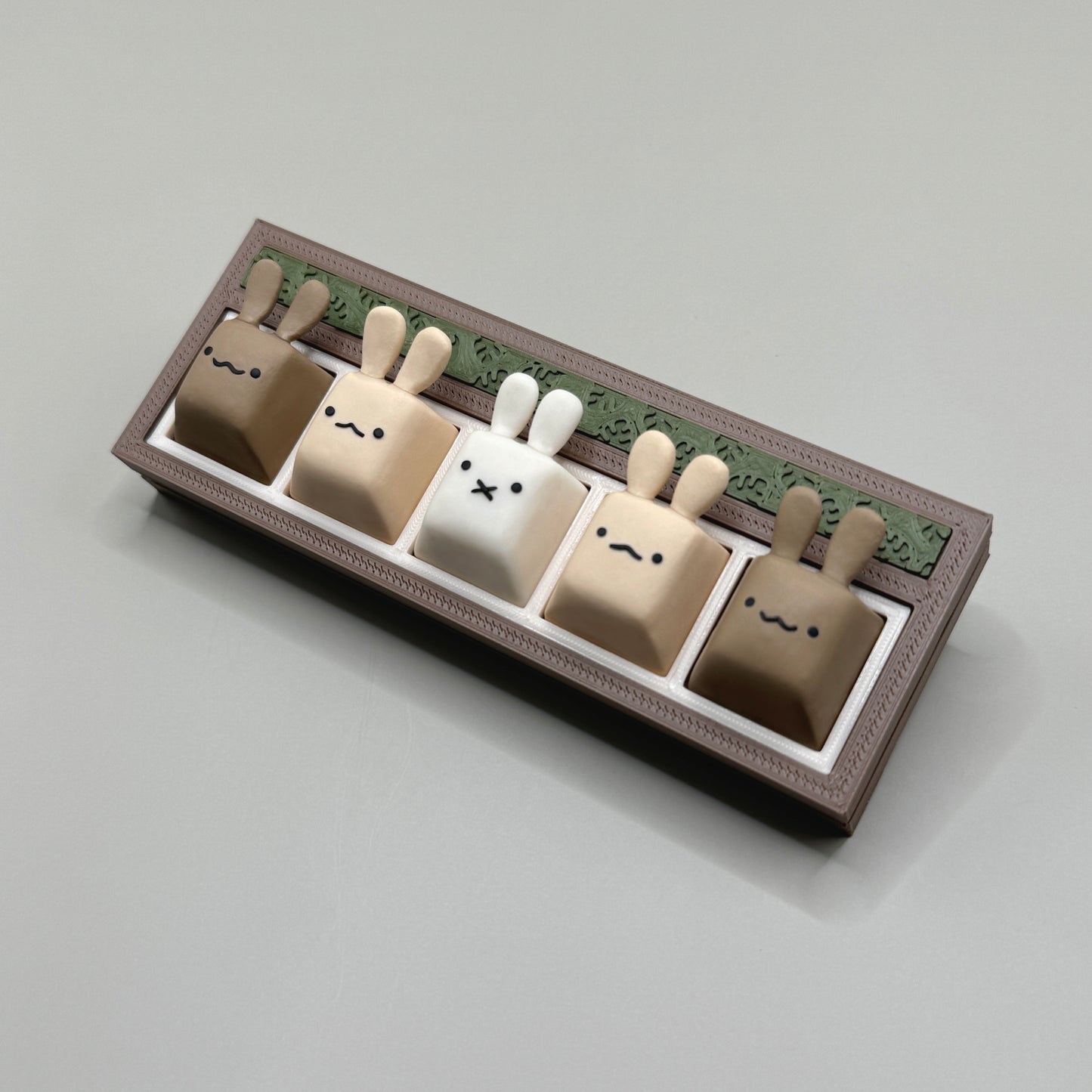 cream bunny artisan keycap